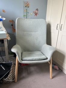 High-back armchair, Gunnared light green