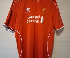 Liverpool Jersey. Official Warrior Liverpool FC Mens Home Jersey.  Steven Gerrard Name And Number. Authentic Original. Not A Modern Day Remake.