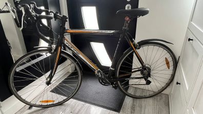 Two Bicycles for Sale Forme Longcliffe 4.0 Road Bike and Black Sport Hybrid with Accessories