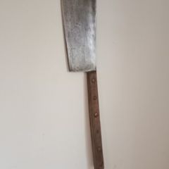 antique XL butcher meat cleaver  stamped FR