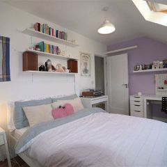 Bed, bed side table and desk