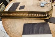 19th Cent.pierced brass fender.c 133 cm x 33 cm