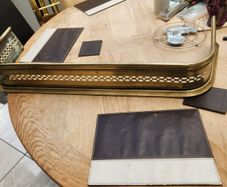 19th Cent.pierced brass fender.c 133 cm x 33 cm