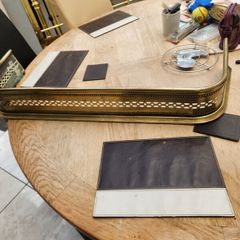 19th Cent.pierced brass fender.c 133 cm x 33 cm