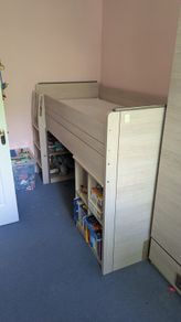 Kids Mid-Sleeper Bedroom Set - Bed, Desk, Wardrobe & Storage