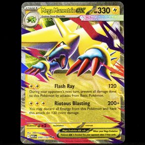 Mega Manectric ex 050/132 Half Art Double Rare Holo Mega Evolution Base Set Pokemon Card