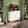 Chest of Drawers for Bedroom with 7 Drawers, Fabric Storage Drawer, Tall White Hallway Storage Unit Image 2