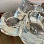 Vintage Heavy Glass Quadruple Tea Light Candle Holder Retro Home Decor Collectable Glass Image 7