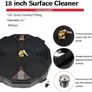 18 Inch Surface Cleaner for Pressure Washer with 4 Wheels, Driveway Power Washer Attachment with 2 Extension Wands and 2 Replacement Nozzles, 3600 PSI, Black Image 4