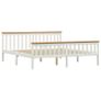 Bed Frame with 2 Drawers White Solid Pine Wood 180x200 cm Image 3