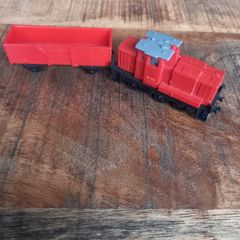 Die cast Sika train locomotive with wagon