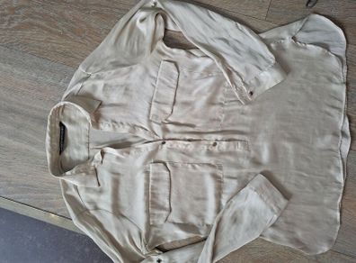 Zara beige satin blouse M
