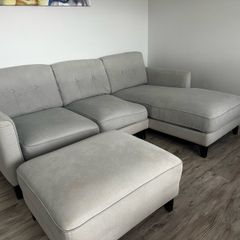 corner sofa, armchair and footstool