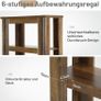 Vinatge Bookcase 180cm Tall Standing Shelf with 6 Tiers Open Shelves Shelf for Office Rustic Brown Image 5