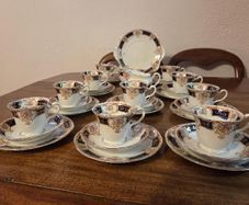 Antique Tea Service Bone China Hand Painted 10 Settings