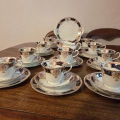 Antique Tea Service Bone China Hand Painted 10 Settings