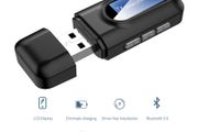 2 In 1 Bluetooth 5.0 Receiver Audio Wireless LCD Display Transmitter Adapter 3.5mm AUX USB Dongle For TV Car PC Headphone Mic