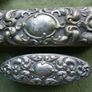 Antique Silver Plated Set Dresser Set Art Nouveau Style Floral Repousse Hair Brush Clothes Brushes  4 Pieces Image 5