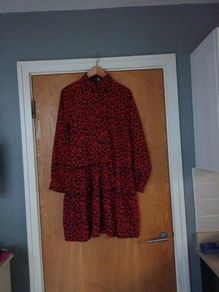 Boohoo Animal  Print Red  Dress.   S.12.