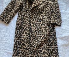 Stradivarius oversize leopard print longline coat