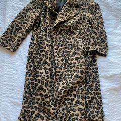 Stradivarius oversize leopard print longline coat