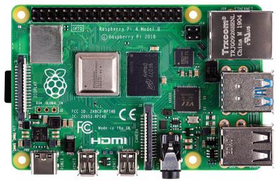 Raspberry Pi 4 model B 4GB with a passive cooling case