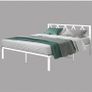 King Size Bed Frame with Headboard, Heavy Duty Metal Under Bed Storage, No Box Spring Needed, Easy Assembly, White Image 9