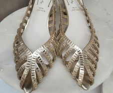 Una Healy Gold Slingbacks