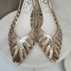 Una Healy Gold Slingbacks