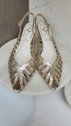 Una Healy Gold Slingbacks