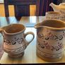 Nicholas Mosse Lavender fri:Washington Creek USA , a set if two jugs , a 4 inch creamer and a four and a  half inch cylinder jug Image 6