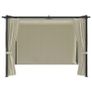 Gazebo with Curtains 3x3 m Cream Steel Image 2
