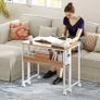 80 cm Drop Leaf Writing Work Desk - Natural Wood Finish Image 2