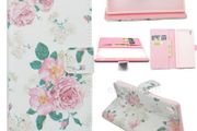 Flower Design Stand Leather Flip Wallet TPU Cover Case Skin For Sony Xperia Z4