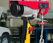 Electric Hoist, 598.7 kg Lifting Capacity, 1150W 220V Electric Steel Wire Winch with 427 cm Wired Remote Control,