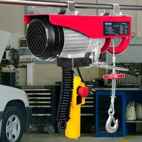 Electric Hoist, 598.7 kg Lifting Capacity, 1150W 220V Electric Steel Wire Winch with 427 cm Wired Remote Control,