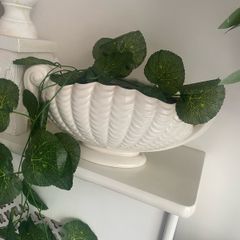 ShabbyChic Vintage Planter /Base with Greenery and Picture Frame