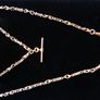 Victorian  heavy real 9 Carat Gold Albert or Necklace Chain with T-Bar length 20" - 24,3g Image 5