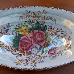 Vintage Maling 'Rosalind' Cream Lustre Oval Dish