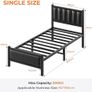 Single Bed Frame with Upholstered Headboard, 3ft Metal Beds with Sturdy Steel Slats Support Platform, Black Single Bed with Storage, Noise Free, Easy Assembly Image 2