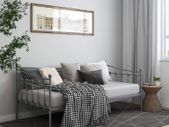 Sofa Bed Frame Grey Metal 90x200 cm