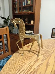 vintage Etruscan Fredrick Weinberg Style Brass Trojan Horse Figure Greek beautiful decorative piece art deco display  great gift present