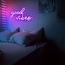 NEW SALE | Good Vibes Neon Sign,Neon Light Powered by USB with Switch, Ice Blue Led Neon Light Sign for Bedroom,Wall Decor,Game Room,Party, Bar Decor Image 4