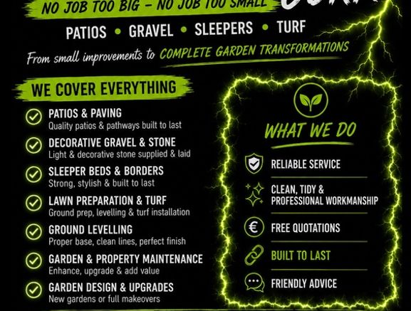Front & Rear Garden Services  Gravel, Slabbing & Ground Prep Free Quotes