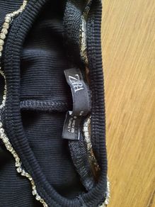 Zara black fitted top size UK small