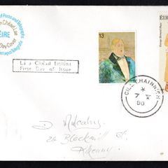 1980 Ireland Europa (Personalities) (George Bernard Shaw & Oscar Wilde) Commemorative Stamps Post & Telegraph (P&T) First Day Cover (FDC) with Cill Chainnigh (Kilkenny) steele cancel