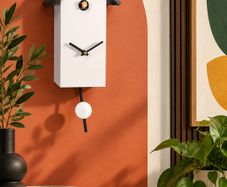 Modern Art Cuckoo Clock 28cm by Engstler  Made in Germany with Automatic Night Shut-Off
