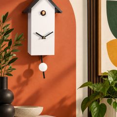 Modern Art Cuckoo Clock 28cm by Engstler  Made in Germany with Automatic Night Shut-Off