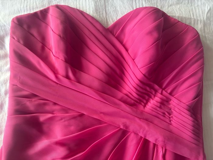 Pink long strapless dress