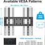 TV Wall Mount Bracket for 26-70 Inch, Swivels Tilts Extends Double Arm, Holds up to 45kg, VESA Image 5